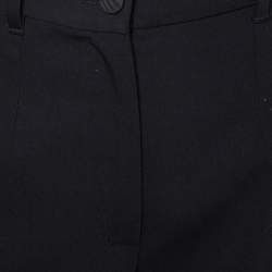 Pre Owned Dolce & Gabbana Black Wool Crepe High Waist Trousers S