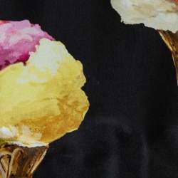 مملوكة مسبقًا Dolce & Gabbana Black Silk Gelato Print Sleeveless Midi Dress S