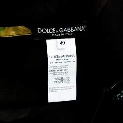 مملوكة مسبقًا Dolce & Gabbana Black Silk Gelato Print Sleeveless Midi Dress S