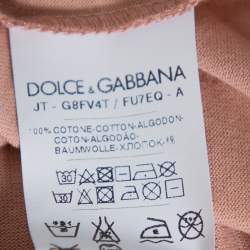 Pre Owned Dolce & Gabbana Salmon Pink Cotton Crewneck T Shirt L