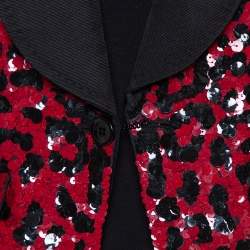 Pre Owned جاكت دولتشي أند غابانا مزخرف ترتر أسود وأحمر متوسط