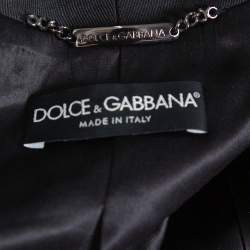 Pre Owned جاكت دولتشي أند غابانا مزخرف ترتر أسود وأحمر متوسط