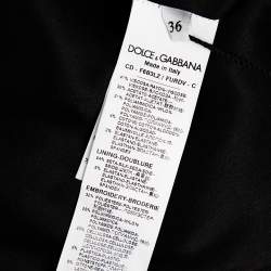 Pre Owned Dolce & Gabbana Black Crepe Lace Detail Fashion Devotion Dress XS