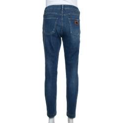 Pre Owned Dolce & Gabbana Navy Blue Denim Slim Fit Kate Jeans L