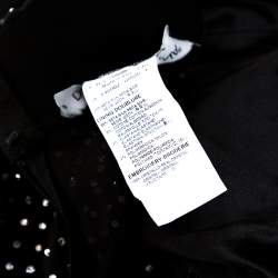 Pre Owned تنورة دولتشي أند غابانا حافة غير متماثلة حرير مزخرف كريستال أسود مقاس صغير