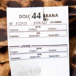 Pre Owned جاكيت دولتشي أند غابانا  قطيفة بني بكشكشة مزينة بأزرار أمامية مقاس متوسط - ميديوم