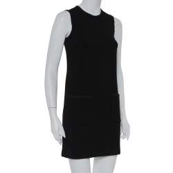 Pre Owned Dolce & Gabbana Black Crepe Sleeveless Shift Dress S
