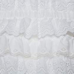 Pre Owned Dolce & Gabbana White Crochet Off Shoulder Crop Top M
