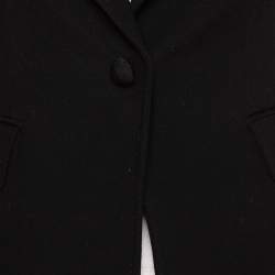 Pre Owned Dolce & Gabbana Black Wool Button Front Cropped Blazer S