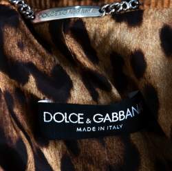 Dolce & Gabbana Vintage Leopard Print Corduroy Blazer S