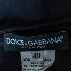 Pre Owned Dolce & Gabbana Monochrome Houndstooth Patterned Silk Corset Crop Top S