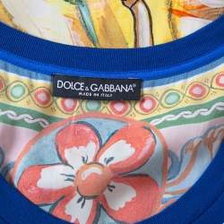 Pre Owned Dolce & Gabbana Multicolor Caretto Printed Silk Tank Top S