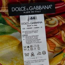 Pre Owned Dolce & Gabbana Multicolor Printed Silk One Shoulder Maxi Dress M