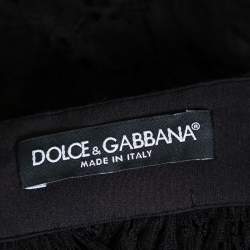 Pre Owned Dolce & Gabbana Black Lace Full Circle Maxi Skirt L