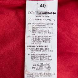 Pre Owned Dolce & Gabbana Red Velvet Double Breasted Blazer S