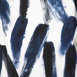 Pre Owned Dolce & Gabbana Blue Cotton Brushstroke Print Short Sleeve Tunic Top M