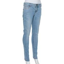 Pre Owned Dolce & Gabbana Light Blue Denim Tapered Leg Jeans S