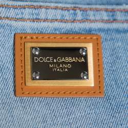 Pre Owned Dolce & Gabbana Light Blue Denim Tapered Leg Jeans S