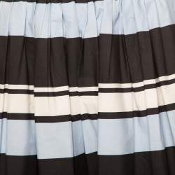 Dolce & Gabbana Blue Striped Cotton Flared Mini Skirt M