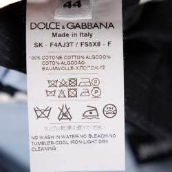 Dolce & Gabbana Blue Striped Cotton Flared Mini Skirt M