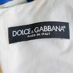 Pre Owned Dolce & Gabbana  Multicolor Maiolica Tile Print Cotton Sleeveless Midi Dress M