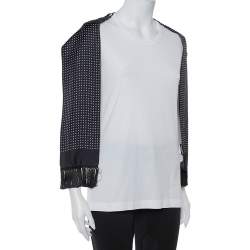 Pre Owned Dolce & Gabbana White Cotton Scarf Detailed T-Shirt M