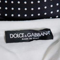 Pre Owned Dolce & Gabbana White Cotton Scarf Detailed T-Shirt M
