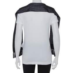 Pre Owned Dolce & Gabbana White Cotton Scarf Detailed T-Shirt M