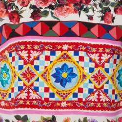 Pre Owned Dolce & Gabbana Multicolor Multiprinted Silk Top S