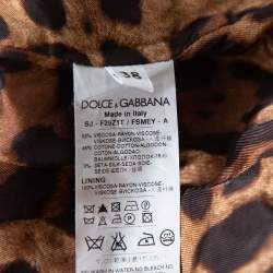 Dolce & Gabbana Cream Floral Jacquard Contrast Trim Detail Button Front Round Neck Jacket S