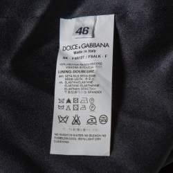 Pre Owned Dolce & Gabbana Black Floral Printed Crepe Pencil Skirt L