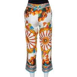 Pre Owned Dolce and Gabbana Multicolor Sicilian Print Pants S