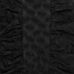 Pre Owned Dolce & Gabbana Black Jacquard Draped Detail Pencil Skirt L