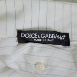Pre Owned Dolce & Gabbana White Knit Sleeveless Overlay Detail Collared Top L