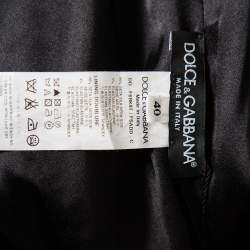 Pre Owned Dolce & Gabbana Grey Animal Printed Ruched Midi Dress M