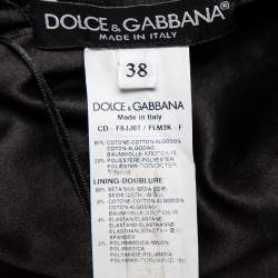 Pre Owned Dolce & Gabbana Black Sequin Embellished Ruffled Trim Shift Dress S 