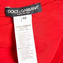 Pre Owned Dolce & Gabbana Red Lace Open Back Sleeveless Maxi Dress M