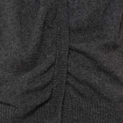 Pre Owned Dolce & Gabbana Charcoal Grey Wool Tie Detail Cardigan S