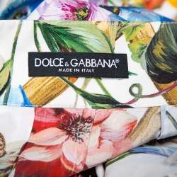 Pre Owned Dolce & Gabbana Multicolor Bamboo Printed Cotton Tiered Maxi Skirt M
