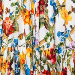 Pre Owned Dolce & Gabbana Multicolor Bamboo Printed Cotton Tiered Maxi Skirt M