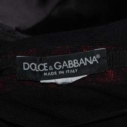 Pre Owned Dolce & Gabbana Red Lace Draped Strapless Mini Dress S