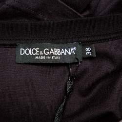 مملوكة مسبقًا تي شيرت دولتشي أند غابانا رقبة مستديرة قطن مطبوع نقشة الفهد أسود مقاس صغير (سمول)