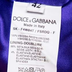 Pre Owned تنورة دولتشي أند غابانا مستقيمة كريب طباعة غابة أرجواني مقاس متوسط