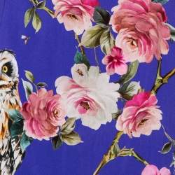 Pre Owned تنورة دولتشي أند غابانا مستقيمة كريب طباعة غابة أرجواني مقاس متوسط