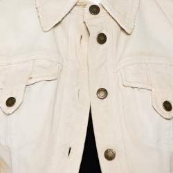 Pre Owned Dolce & Gabbana Vintage Beige Denim Button Front Jacket M