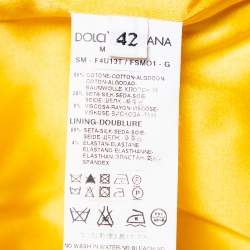 Pre Owned تنورة دولتشي أند غابانا ميني طية جاكار طباعة زهور ألموند أصفر مقاس متوسط