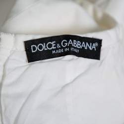 Pre Owned Dolce & Gabbana White Denim Mini Dress S