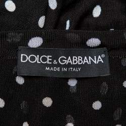 Pre Owned Dolce & Gabbana  Black Polka Dot Knit Button Front Cardigan XS