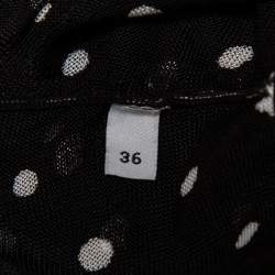 Pre Owned Dolce & Gabbana  Black Polka Dot Knit Button Front Cardigan XS