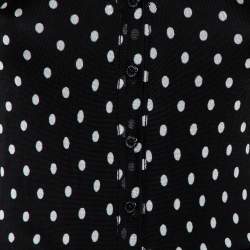 Pre Owned Dolce & Gabbana  Black Polka Dot Knit Button Front Cardigan XS